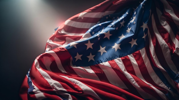 アメリカの国旗の透明な布の壁紙の背景