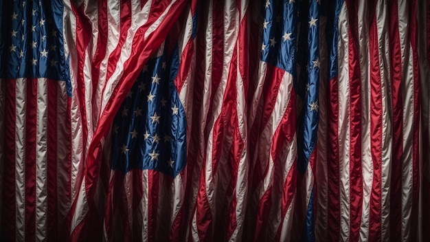 アメリカの国旗の透明な布の壁紙の背景