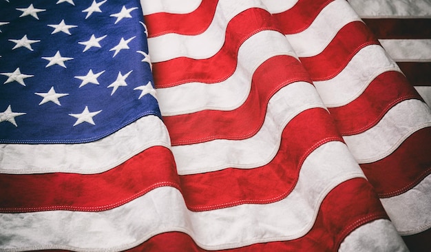 USA flag US of America sign symbol background closeup view