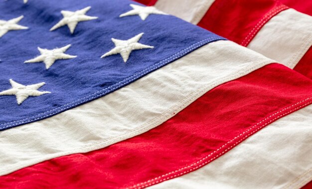 USA flag US of America sign symbol background closeup view