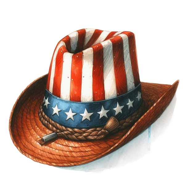 USA Flag Watercolor Hat