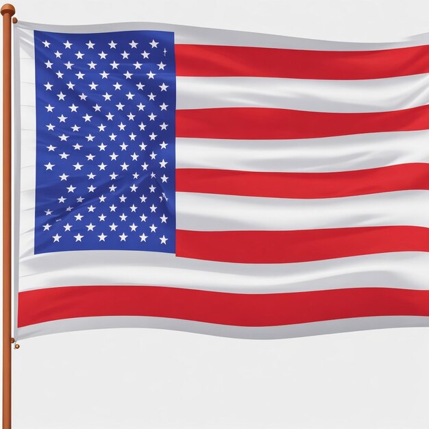 Photo usa flag waving in the wind white background realistic 3d rendering image