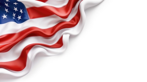 USA flag on white background