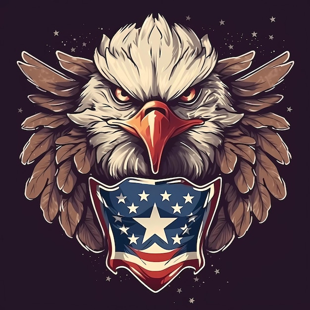 Usa flag with american eagle emblem