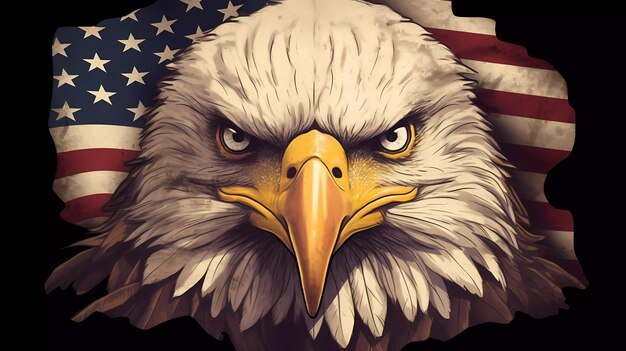 Usa flag with american eagle