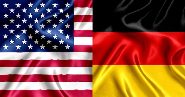 USA and Germany flag silk