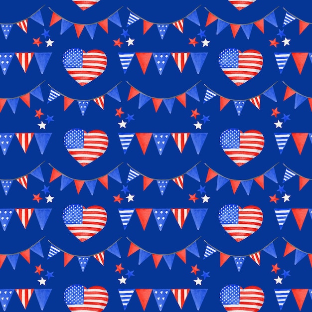 Photo usa holiday flags patriotic pattern background