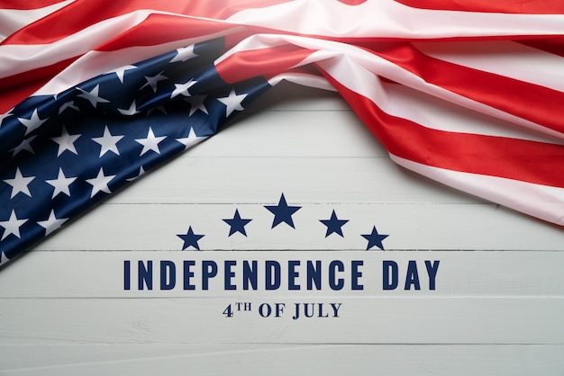 Foto festa dell'indipendenza usa 4 luglio concetto, bandiera degli stati uniti d'america