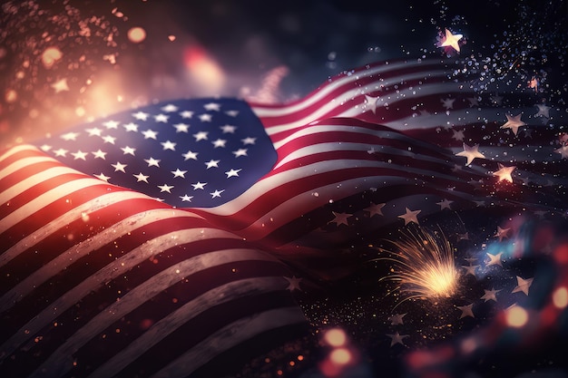 USA Independence day background Illustration AI Generative