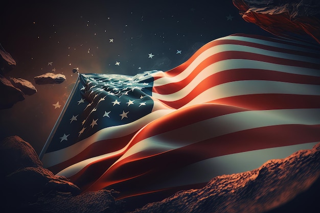 USA Independence day background Illustration AI Generative