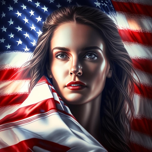 Usa independence day concept with woman