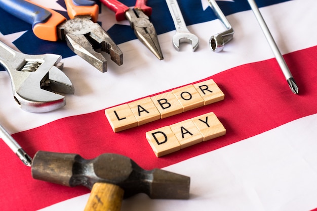 Photo usa labor day concept, first monday in september