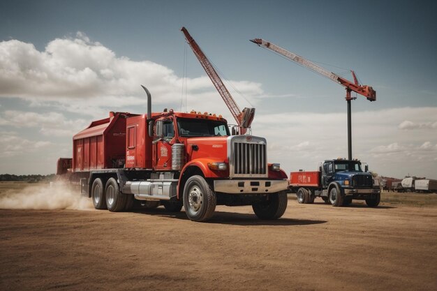 Usa labor day design with crane and truck ar c