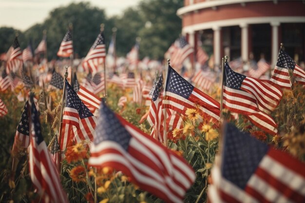 USA Labor Day met vlaggen ar c