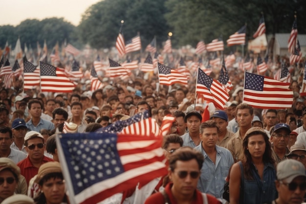 アメリカ合衆国 労働者の日 旗と一緒に