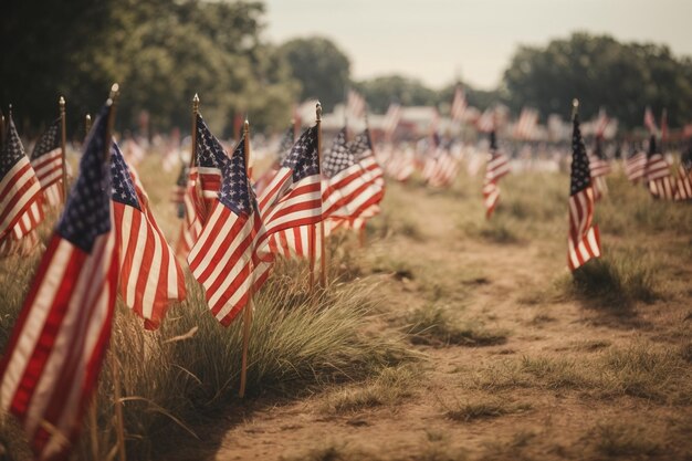 Usa labor day with flags ar c