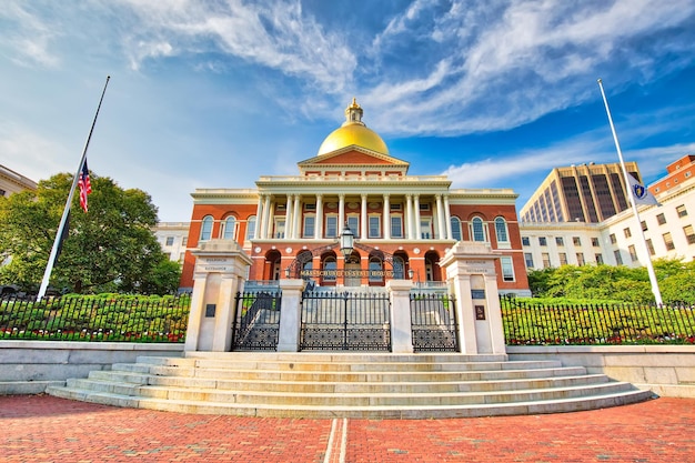 USA Massachusetts Old State House in Boston downtown close to Beacon Hill and Freedom Trail