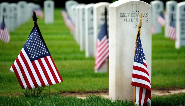 USA Memorial day with american flag