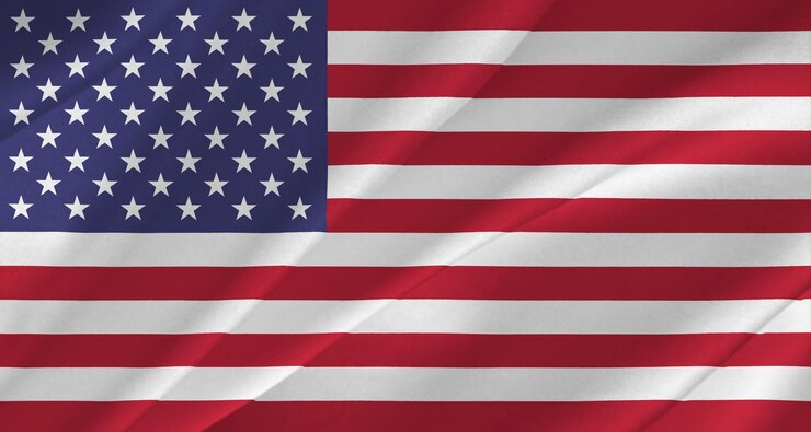 現実的なシルクの背景にアメリカ国旗