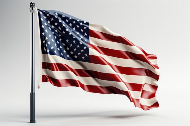 Photo usa national flag on a white background