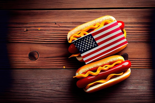 USA national holiday Labor Day Memorial Day Flag Day 4th of July hot dogs Generative Ai
