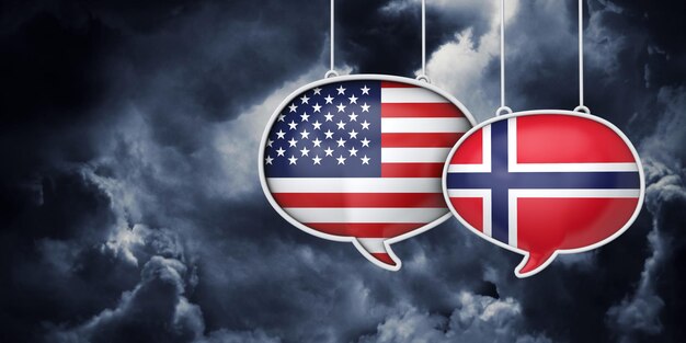 미국과 노르웨이 통신 무역 협상 협상 d rednering