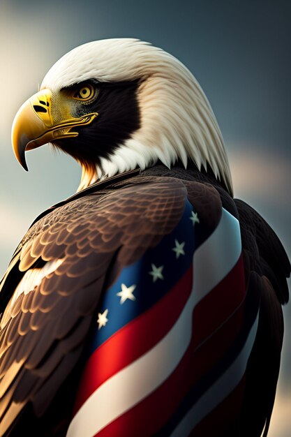 USA onafhankelijkheidsdag feestelijk vuurwerk op achtergrond van Amerikaanse vlag AI gegenereerd