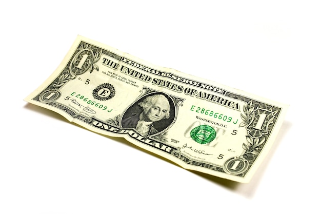 Photo usa one dollar isolated over white