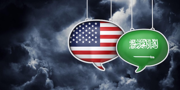 Usa and saudi arabia communication trade negotiation talks d rednering