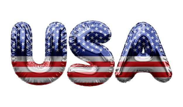 Usa stars and stripes foil balloon word d rendering