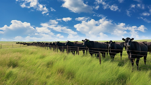 USA Texas Black Angus koeienkudde op het platteland