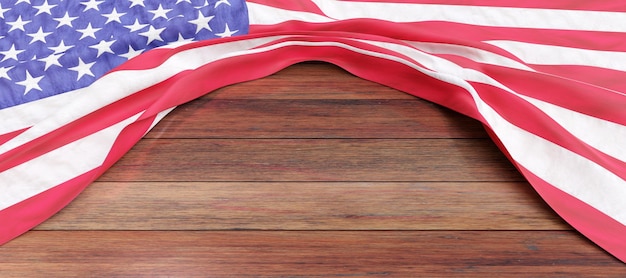USA vlag op houten achtergrond kopie ruimte Amerikaanse nationale feestdag 4 juli