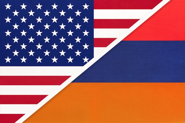 USA vs Armenia national flag