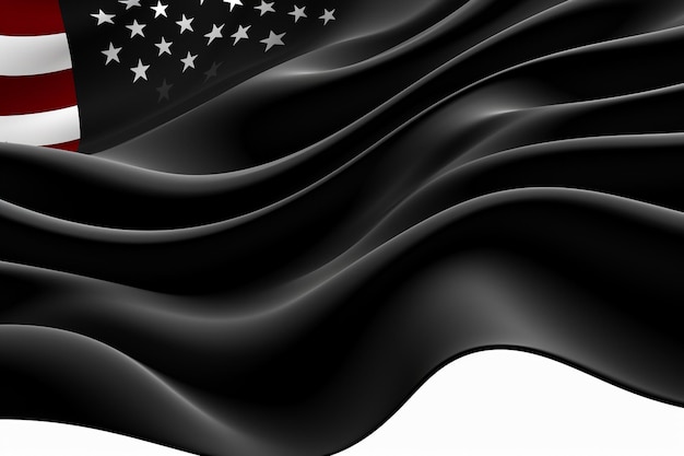 Photo usa waving flag black mesh