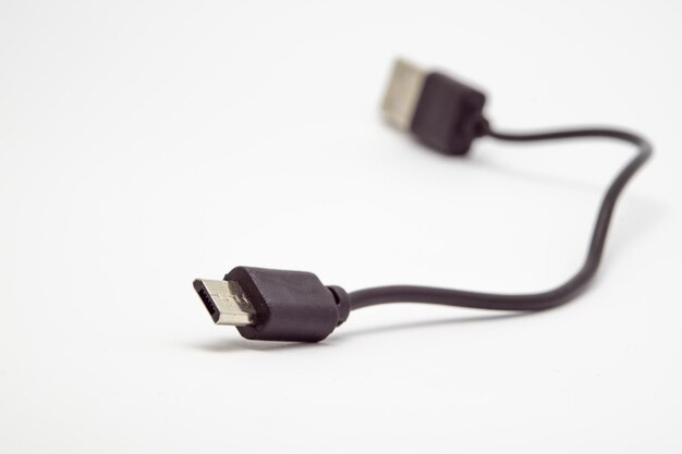 Photo usb cable on white background