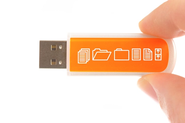 USB computer memory stick on a white background