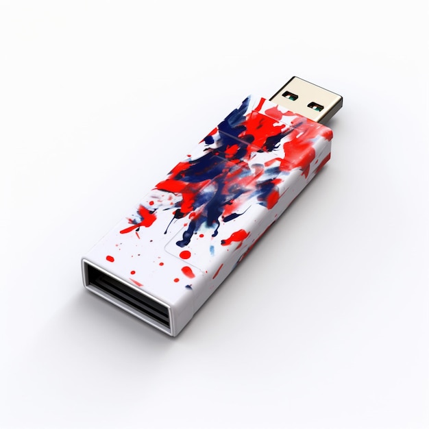 색 배경과 함께 USB 드라이브 고품질 울트라