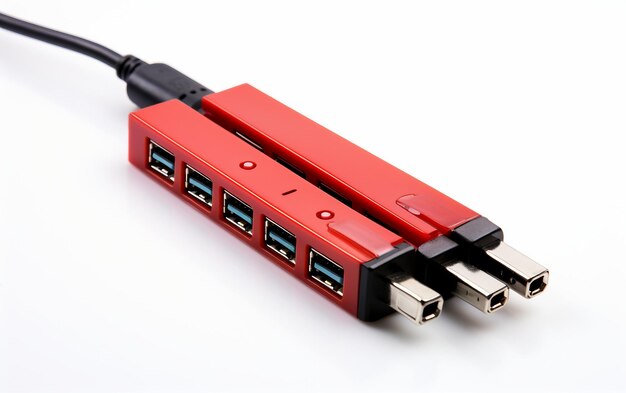 Foto hub usb isolato su sfondo trasparente