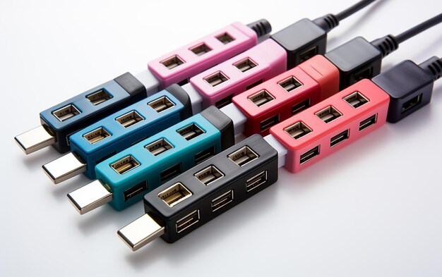 사진 ⁇ 색 배경 에 있는 usb 허브