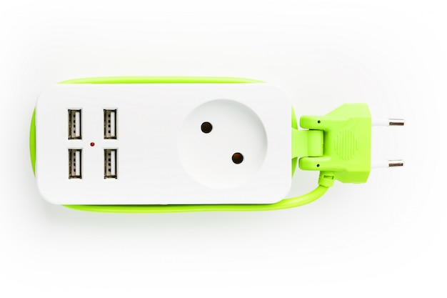 Photo usb power strip with power cord for charging gadgets and electronic devices