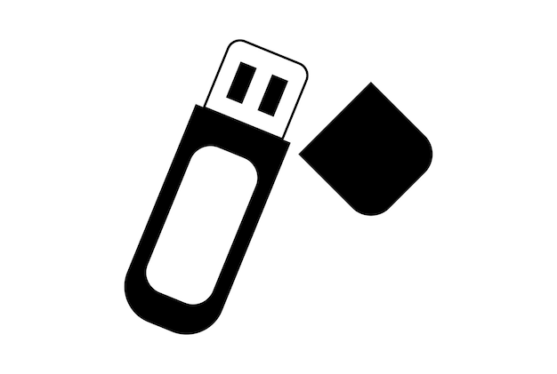 USB Stick плоский значок бизнес-символ искусства черный контур знак искусства