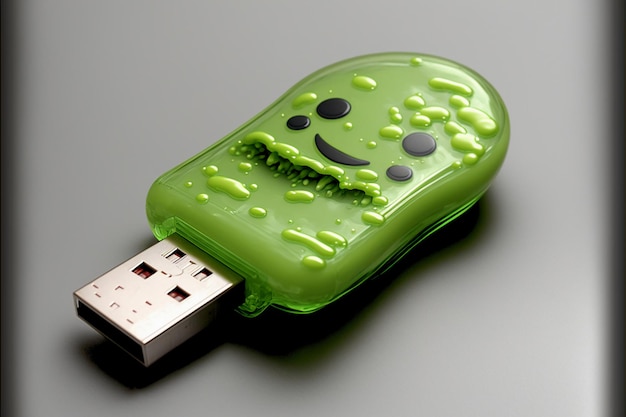 Usb stick in a puddle of slime
