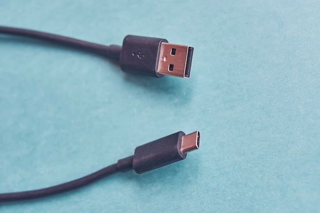 USB type a and usb type c cables