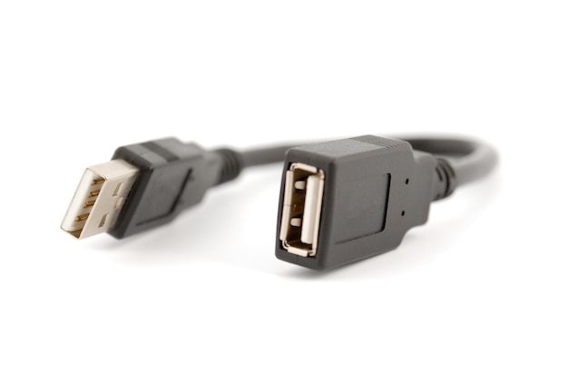 USB Universal Serial Bus-connectoren kabel Geïsoleerd op witte achtergrond