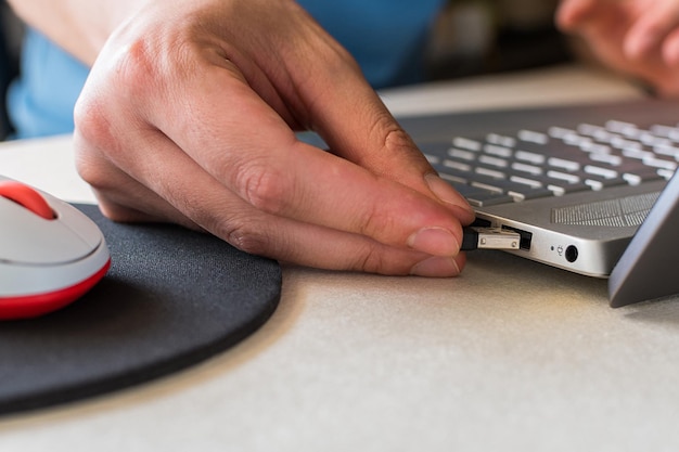 USB wireless adapter and laptop