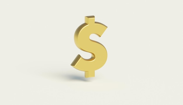 Photo usd dollar 3d rendered icon blurry gold