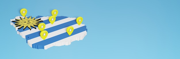 Использование Snapchat в Уругвае для нужд социальных сетей. Телевидение и фон веб-сайта покрывают пустое пространство.