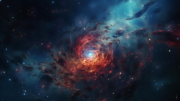 恒星の濃い青い銀河を天文学のレッスンの背景として使ってください Generative AI