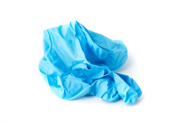 Used blue gloves, example of healthcare waste