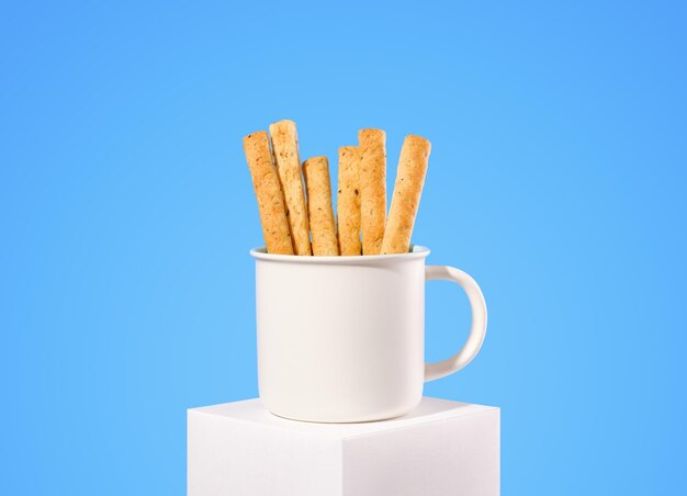 Photo useful snack in a white cup proper food and a good figure